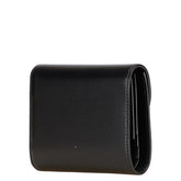 セリーヌ トリオンフ スモールフラップウォレット 三つ折り財布 ブラック レザー レディース CELINE 【中古】